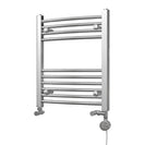 Zennor - Chrome Dual Fuel Towel Rail H600mm x W500mm Thermostatic - Curved