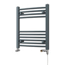 Zennor - Anthracite Dual Fuel Towel Rail H600mm x W500mm Standard - Curved