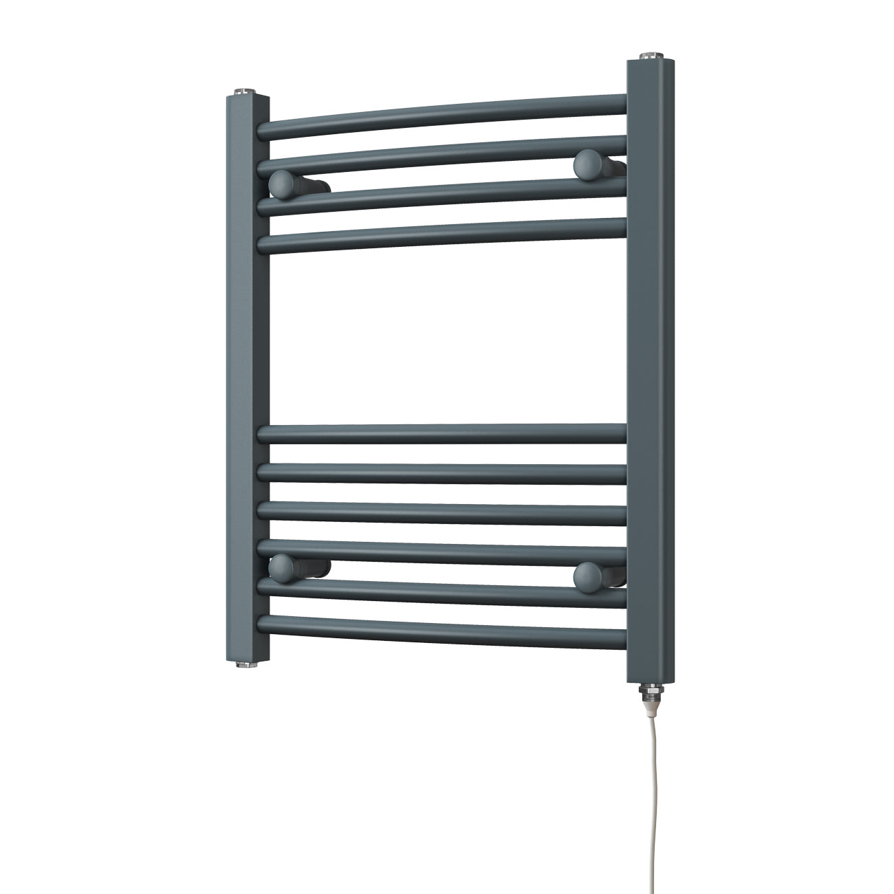 Zennor - Anthracite Electric Towel Rail H600mm x W500mm Curved 200w Standard