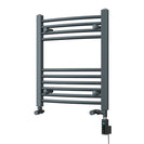 Zennor - Anthracite Dual Fuel Towel Rail H600mm x W500mm Thermostatic WIFI - Curved