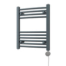 Zennor - Anthracite Electric Towel Rail H600mm x W500mm Curved 200w Thermostatic