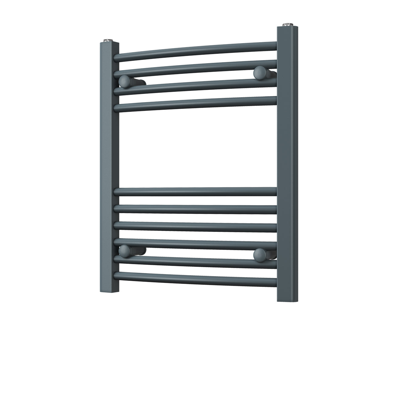 Zennor - Anthracite Heated Towel Rail - H600mm x W500mm - Curved