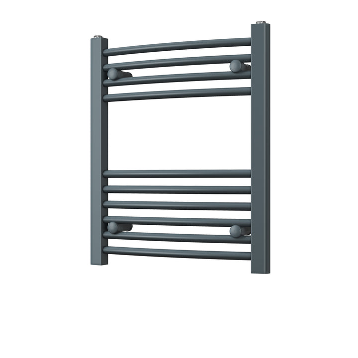 Zennor - Anthracite Heated Towel Rail - H600mm x W500mm - Curved
