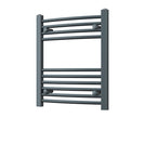 Zennor - Anthracite Heated Towel Rail - H600mm x W500mm - Curved
