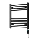 Zennor - Black Electric Towel Rail H600mm x W500mm Curved 200w Thermostatic WIFI
