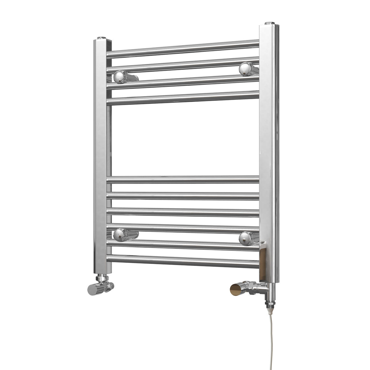 Zennor - Chrome Dual Fuel Towel Rail H600mm x W500mm Standard - Straight