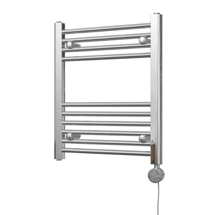 Zennor - Chrome Electric Towel Rail H600mm x W500mm Straight 200w Thermostatic