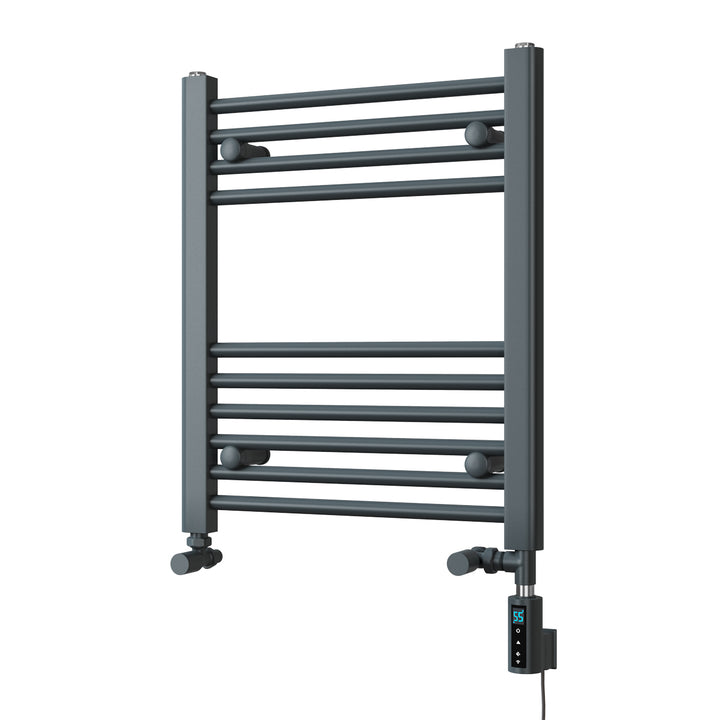 Zennor - Anthracite Dual Fuel Towel Rail H600mm x W500mm Thermostatic WIFI - Straight