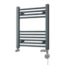 Zennor - Anthracite Dual Fuel Towel Rail H600mm x W500mm Thermostatic - Straight