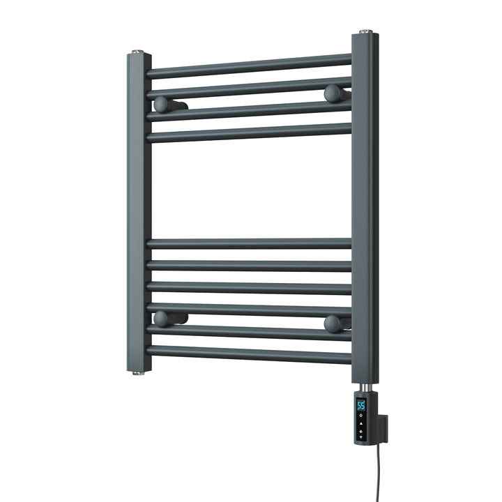 Zennor - Anthracite Electric Towel Rail H600mm x W500mm Straight 200w Thermostatic WIFI