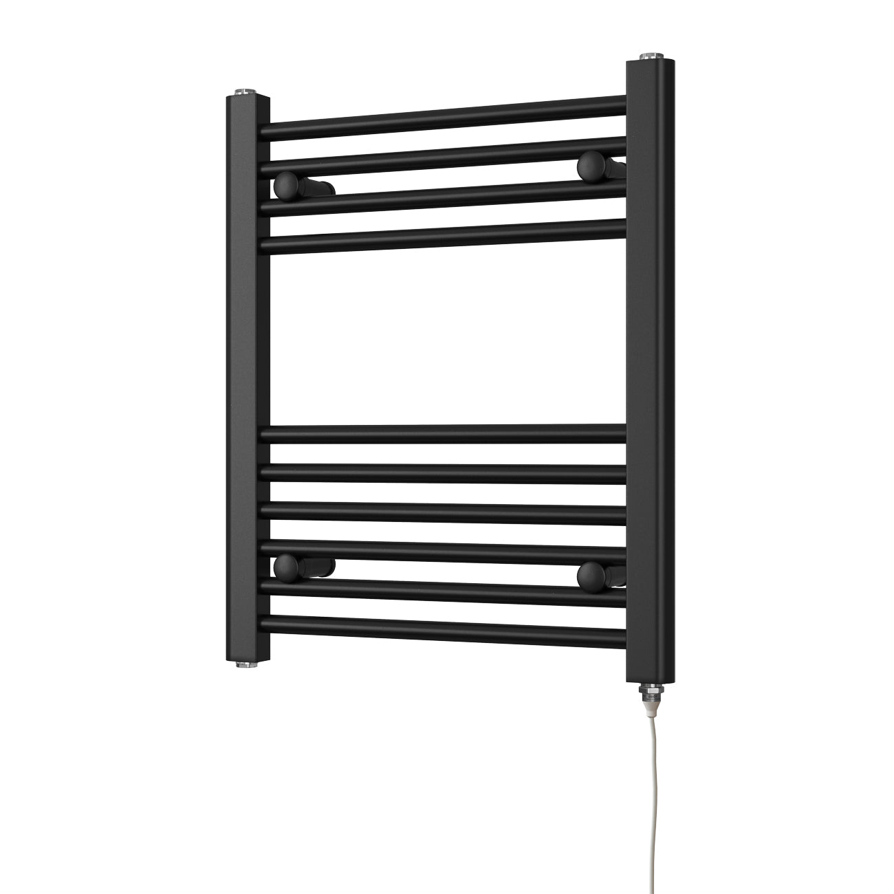 Zennor - Black Electric Towel Rail H600mm x W500mm Straight 200w Standard