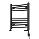Zennor - Black Dual Fuel Towel Rail H600mm x W500mm Thermostatic WIFI - Straight