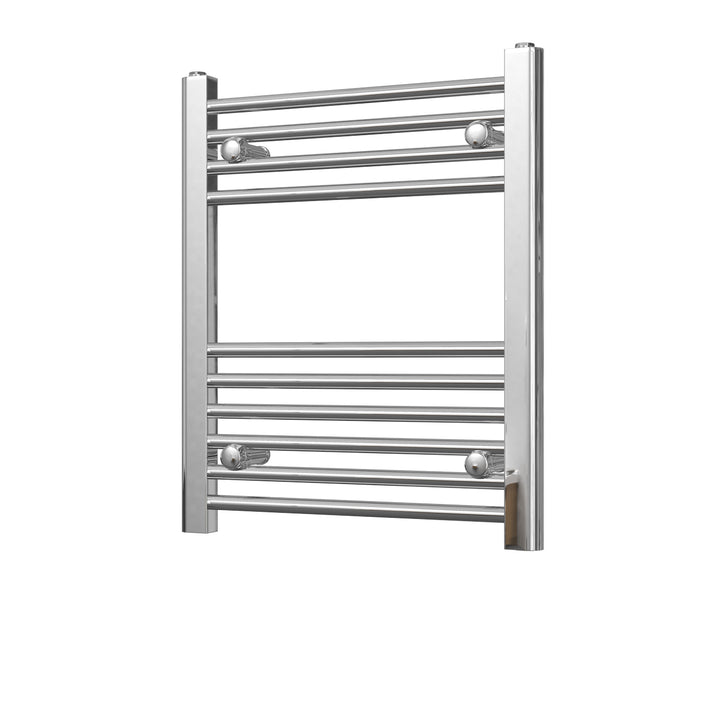 Zennor - Chrome Heated Towel Rail - H600mm x W500mm - Straight