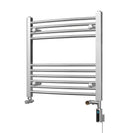 Zennor - Chrome Dual Fuel Towel Rail H600mm x W600mm Thermostatic WIFI - Curved