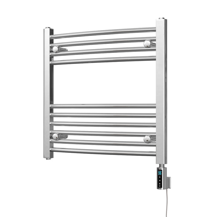 Zennor - Chrome Electric Towel Rail H600mm x W600mm Curved 200w Thermostatic WIFI