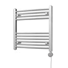 Zennor - Chrome Electric Towel Rail H600mm x W600mm Curved 300w Thermostatic