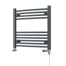 Zennor - Anthracite Dual Fuel Towel Rail H600mm x W600mm Standard - Curved