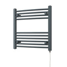 Zennor - Anthracite Electric Towel Rail H600mm x W600mm Curved 200w Standard