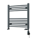 Zennor - Anthracite Dual Fuel Towel Rail H600mm x W600mm Thermostatic WIFI - Curved