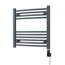 Zennor - Anthracite Electric Towel Rail H600mm x W600mm Curved 300w Thermostatic WIFI