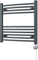 Zennor - Anthracite Electric Towel Rail H600mm x W600mm Curved 300w Thermostatic