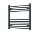 Zennor - Anthracite Heated Towel Rail - H600mm x W600mm - Curved