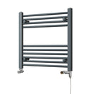 Zennor - Anthracite Dual Fuel Towel Rail H600mm x W600mm Standard - Straight
