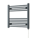 Zennor - Anthracite Electric Towel Rail H600mm x W600mm Straight 200w Standard