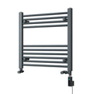 Zennor - Anthracite Dual Fuel Towel Rail H600mm x W600mm Thermostatic WIFI - Straight