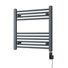 Zennor - Anthracite Electric Towel Rail H600mm x W600mm Straight 300w Thermostatic WIFI
