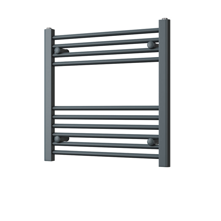 Zennor - Anthracite Heated Towel Rail - H600mm x W600mm - Straight