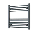 Zennor - Anthracite Heated Towel Rail - H600mm x W600mm - Straight