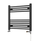 Zennor - Black Dual Fuel Towel Rail H600mm x W600mm Standard - Straight