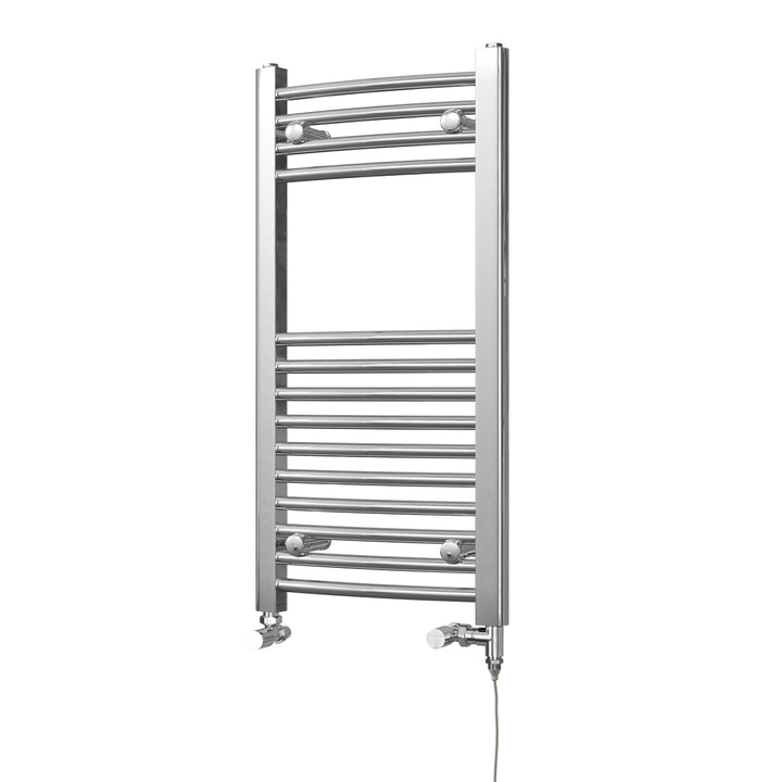 Zennor - Chrome Dual Fuel Towel Rail H800mm x W400mm Standard - Curved