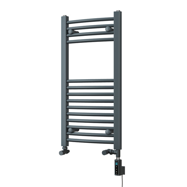 Zennor - Anthracite Dual Fuel Towel Rail H800mm x W400mm Thermostatic WIFI - Curved