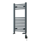 Zennor - Anthracite Dual Fuel Towel Rail H800mm x W400mm Thermostatic WIFI - Curved