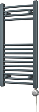 Zennor - Anthracite Electric Towel Rail H800mm x W400mm Curved 300w Thermostatic