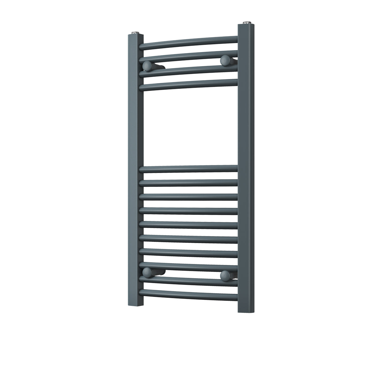Zennor - Anthracite Heated Towel Rail - H800mm x W400mm - Curved