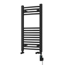 Zennor - Black Dual Fuel Towel Rail H800mm x W400mm Thermostatic WIFI - Curved