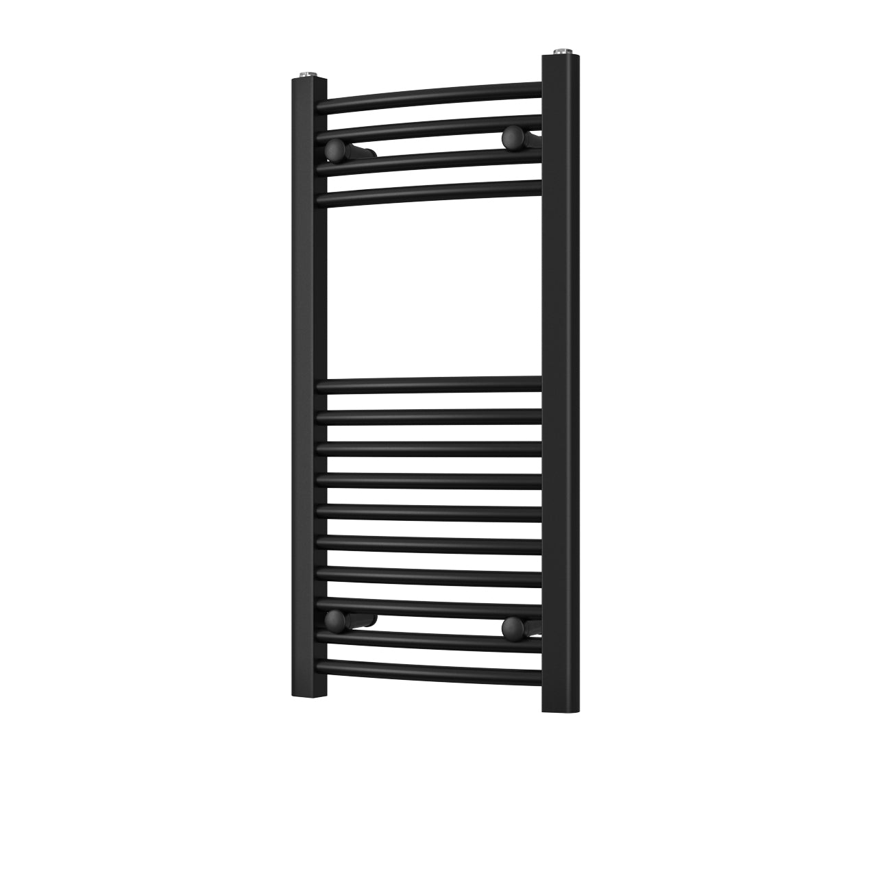 Zennor - Black Heated Towel Rail - H800mm x W400mm - Curved