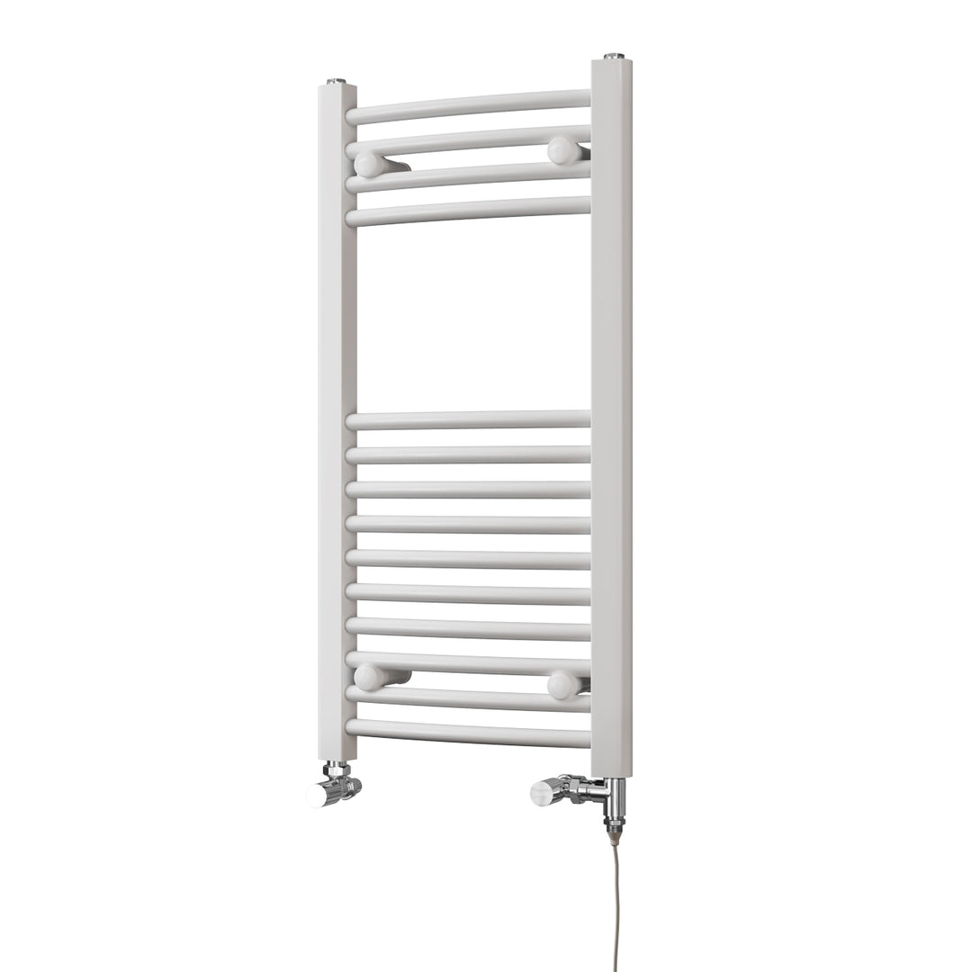 Zennor White Dual Fuel Towel Rail H800mm x W400mm Standard Curved