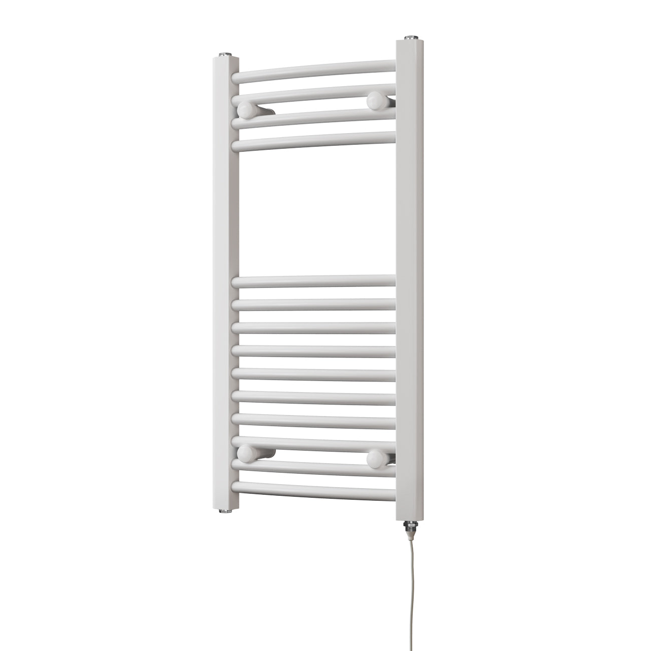 Zennor - White Electric Towel Rail H800mm x W400mm Curved 200w Standard