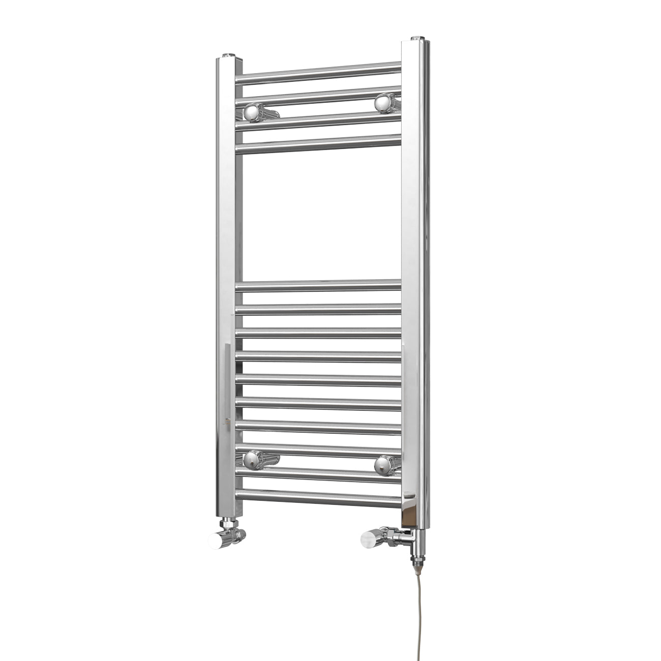 Zennor - Chrome Dual Fuel Towel Rail H800mm x W400mm Standard - Straight