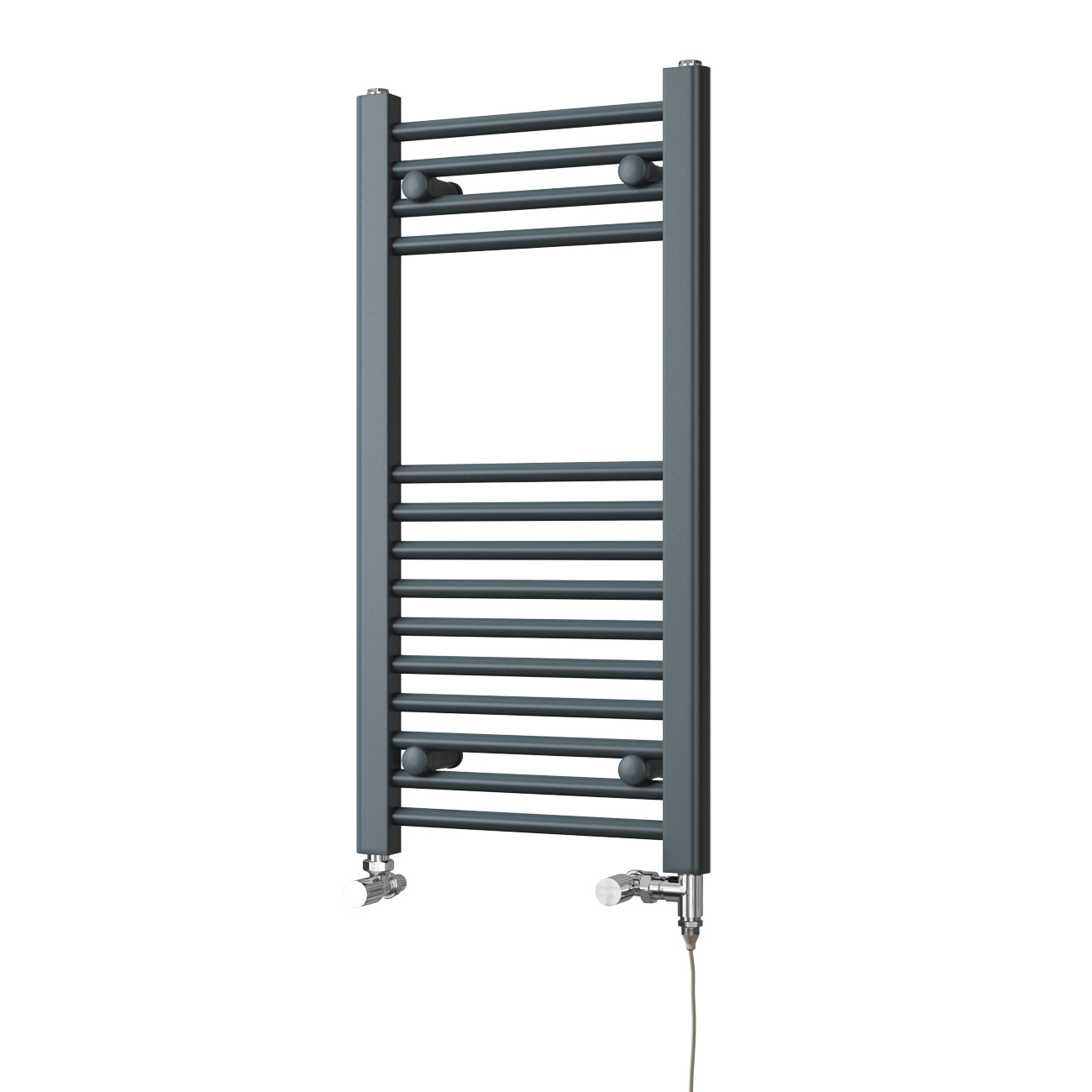 Zennor - Anthracite Dual Fuel Towel Rail H800mm x W400mm Standard - Straight