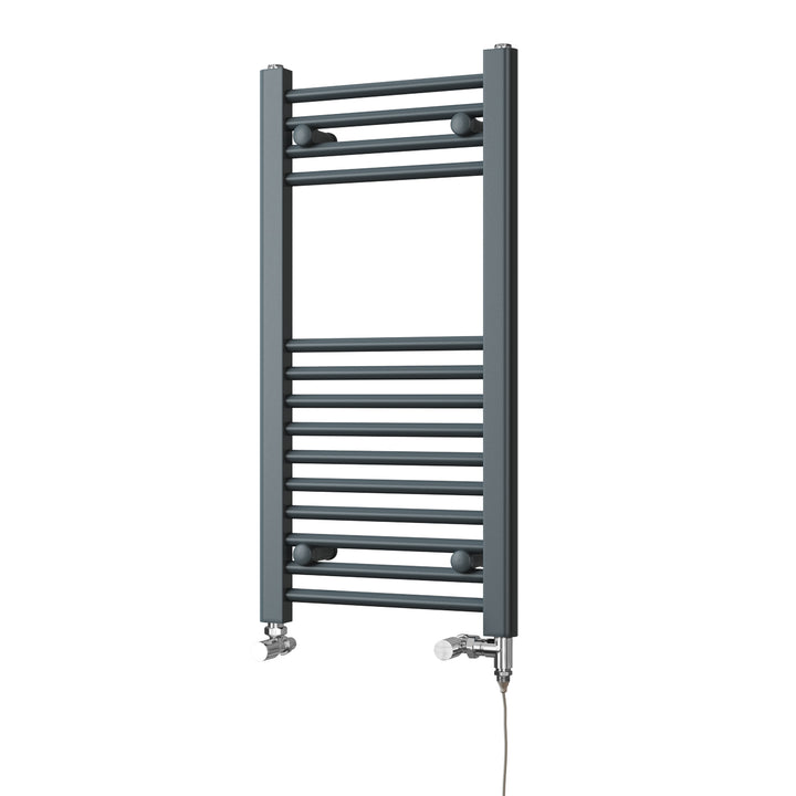 Zennor - Anthracite Dual Fuel Towel Rail H800mm x W400mm Standard - Straight