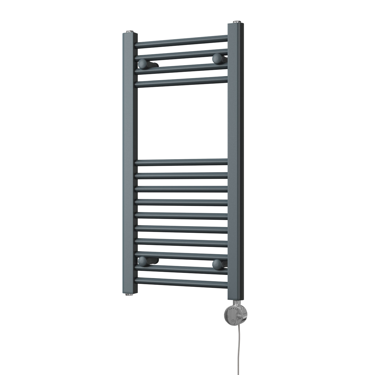 Zennor - Anthracite Electric Towel Rail H800mm x W400mm Straight 300w Thermostatic