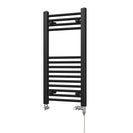 Zennor - Black Dual Fuel Towel Rail H800mm x W400mm Standard - Straight