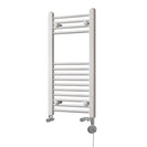 Zennor - White Dual Fuel Towel Rail H800mm x W400mm Thermostatic - Straight