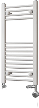 Zennor - White Dual Fuel Towel Rail H800mm x W400mm Thermostatic - Straight