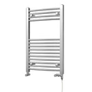 Zennor - Chrome Dual Fuel Towel Rail H800mm x W500mm Standard - Curved